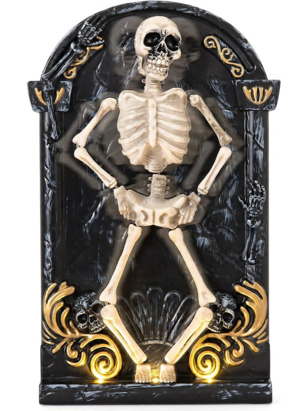 Dancing & Singing Skeleton in Tombstone Animated Skull Halloween Haunted Decor